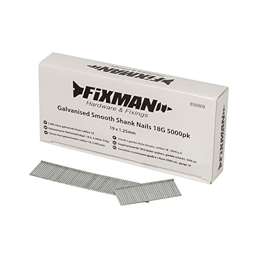 Fixman 856869 18 GA verzinkte glatte Schaftnägel, 19 x 1,25 mm, 5000 Stück von Fixman