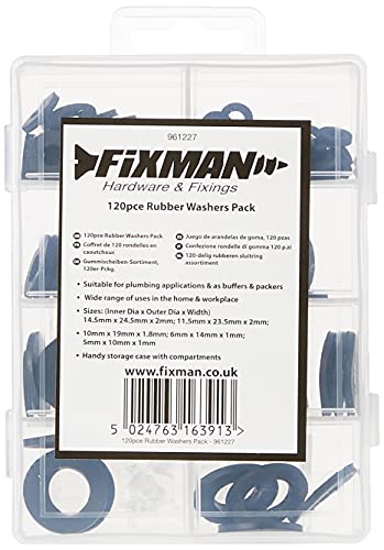 Fixman 961227 Gummischeiben-Sortiment, Pckg. 120-tlg, Black von Fixman