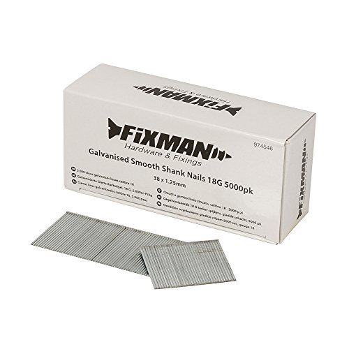 Fixman 974546 Galvanisierte Glattschaftnägel, 18 G, 5.000er-Pckg, 5000 Stück, 38 x 1.25 mm von Fixman