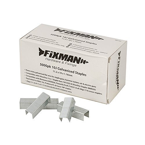 Fixman 983163 10J Heftklammern verzinkt, 11.2 x 10 x 1.16 mm, 5000 Stück von Fixman