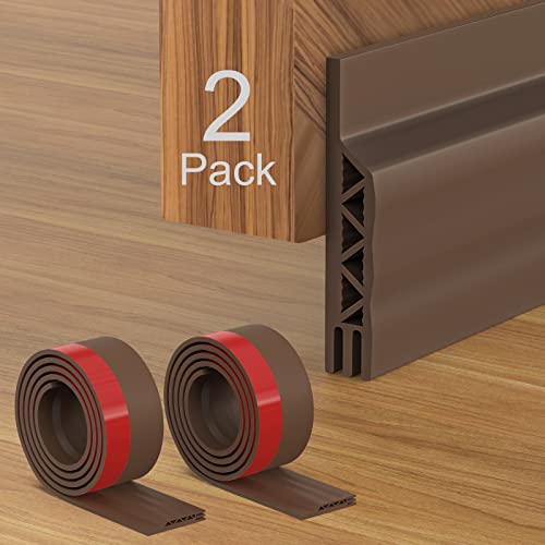 2 Stücke Türdichtung Zugluftstopper Für Türen Türdichtung Selbstklebend Türleisten Boden, Türdichtung Zugluftstopper Schalldichtung Warme Und Kälte Blocker 100 * 5cm Brown von Fixmend