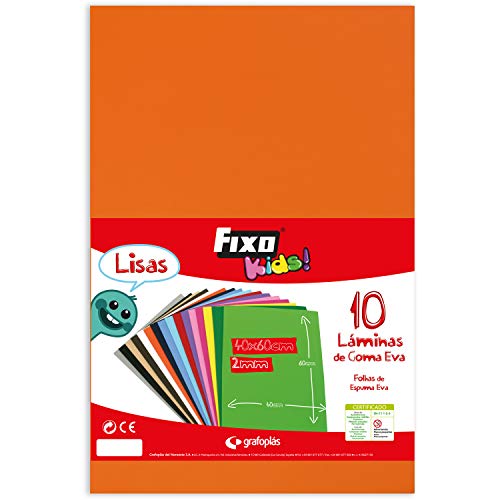 Fixo Kids Gummifolie EVA, einfarbig, Orange, 40 x 60 cm, 10 Stück Fixo Kids Gummifolie EVA, einfarbig, Orange, 40 x 60 cm, 10 Stück von Fixo Kids