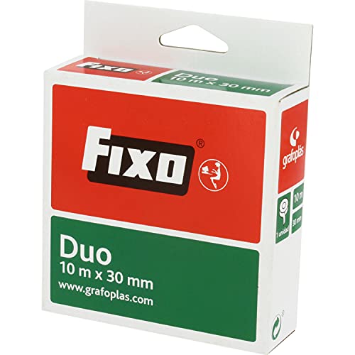 Fixo Duo 75600100 Doppelseitiges Klebeband, 30 mm x 10 m, säure- und ligninfrei, perfekt für Bastelarbeiten mit EVA und Scrapbooking, transparent von Fixo