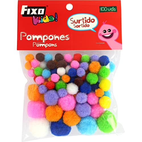 Fixo Kids 68016200 Pompons, Größen, 100 Stück von Fixo