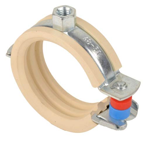 10 Stück - Gelenkrohrschellen weiße Einlage Kunststoffrohre Größe 37-41 mm x M8 von qpool24