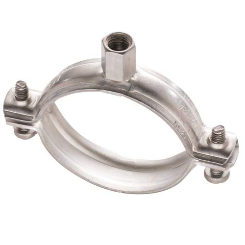 2 Stück - Rohrschellen Edelstahl ohne Dämmung Größe 53-57 mm M8/M10 V4A von qpool24