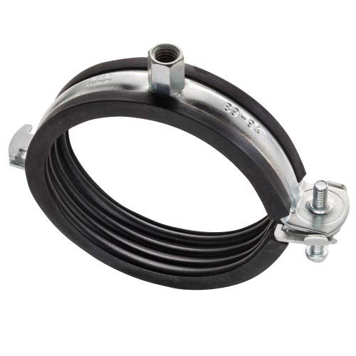 Fixotec 2 Stück - Schwere Rohrschelle/Halter •12mm-114mm/ ¼“-4“ •Schallschutzeinlage Größe 74-80 mm x M8/M10 •Schwarz von Fixotec