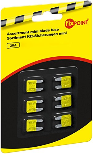 Fixpoint 20391 Kfz-Sicherungssortiment Mini, 20 A, Gelb (6-er pack) von goobay