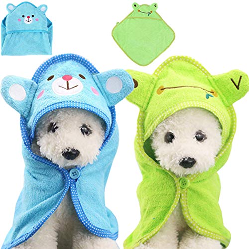 Fiyuer hundebademantel 2 Pcs Haustier Badetuch Hund Bademantel für kleine Hunde katzentuch Schnell Trocknendes Superabsorbierendes grün Blau Fiyuer hundebademantel 2 Pcs Haustier Badetuch Hund Bademantel für kleine Hunde katzentuch Schnell Trocknendes Superabsorbierendes grün Blau von Fiyuer