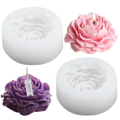 Fizdoqg Kerzenform Silikon 2 Stück Pfingstrose Kerzen Gießen Formen, Kerzen Silikonformen 3D Silikonform Kerzen Blumen Kerzengießformen für DIY Handgefertigten Fizdoqg Kerzenform Silikon 2 Stück Pfingstrose Kerzen Gießen Formen, Kerzen Silikonformen 3D Silikonform Kerzen Blumen Kerzengießformen für DIY Handgefertigten von Fizdoqg