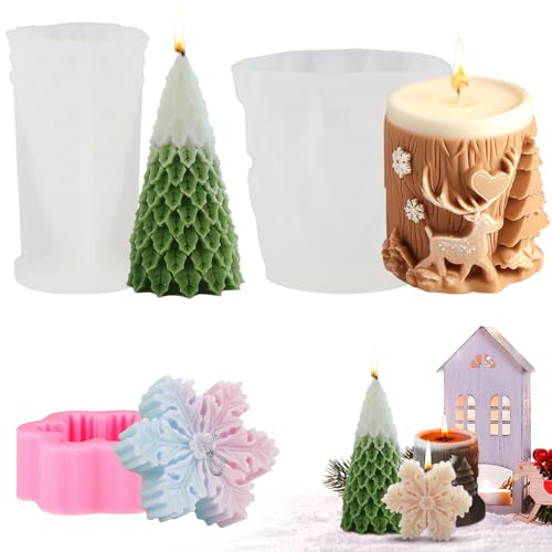 Fizdoqg Kerzenformen Zum Gießen 3 Stück Kerzenform Weihnachten, Kerzen Formen Silikon Silikonformen Kerzengießformen, Silikonform Kerzen für Weihnachten Deko Fizdoqg Kerzenformen Zum Gießen 3 Stück Kerzenform Weihnachten, Kerzen Formen Silikon Silikonformen Kerzengießformen, Silikonform Kerzen für Weihnachten Deko von Fizdoqg
