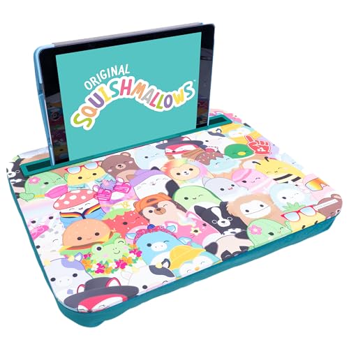 Fizz Creations Squishmallows Knietablett Knietablett mit Tablet-Halterung für freihändiges Beobachten Sitzsackunterseite Blaugrünes Velours für zusätzlichen Halt von Fizz Creations