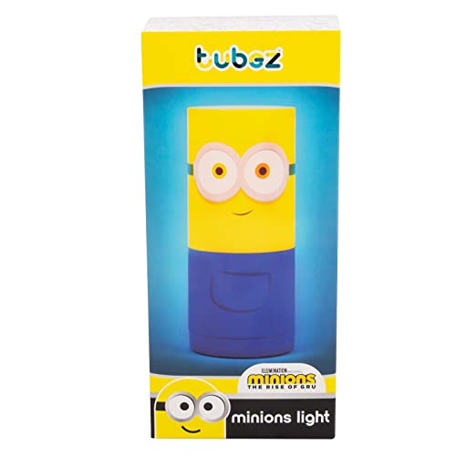 Minions Tubez Nachtlicht mit drehbarer Oberseite, einstellbare Helligkeit. USB- oder batteriebetrieben. Offiziell lizenziertes Minions-Merchandise von Fizz Creations