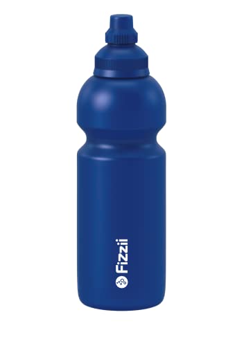 Fizzii Kinder- und Freizeittrinkflasche 600 ml, Motiv Uni, Farbe blau (auslaufsicher bei Kohlensäure, schadstofffrei, spülmaschinenfest) von Fizzii