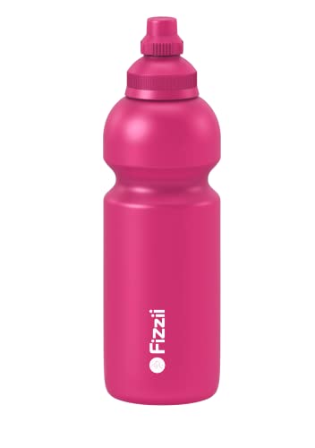 Fizzii Kinder- und Freizeittrinkflasche 600 ml, Motiv Uni, Farbe pink (auslaufsicher bei Kohlensäure, schadstofffrei, spülmaschinenfest) von Fizzii