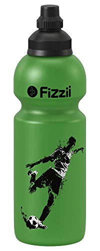 Fizzii Kinder- und Freizeittrinkflasche 600 ml (auslaufsicher bei Kohlensäure, schadstofffrei, spülmaschinenfest, Motiv: Kicker) von Fizzii