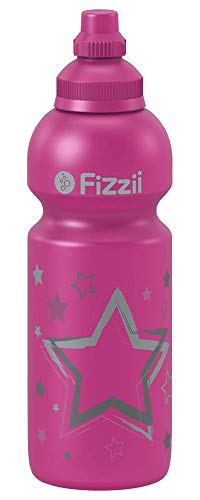 Fizzii Kinder- und Freizeittrinkflasche 600 ml (auslaufsicher bei Kohlensäure, schadstofffrei, spülmaschinenfest, Motiv: Sterne) von Fizzii