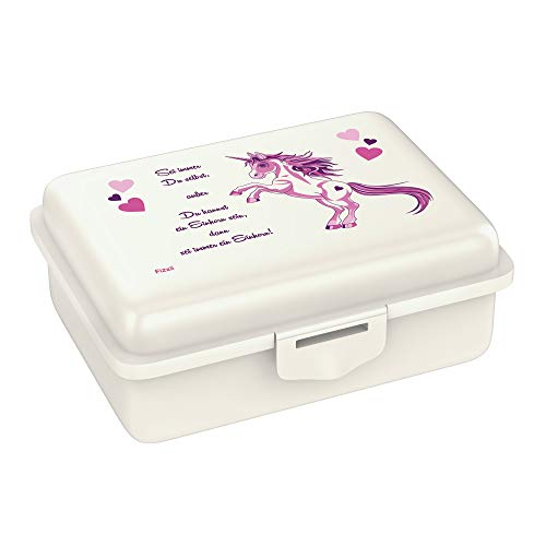 Fizzii Lunchbox (Inkl. Obst-/ Gemüsefach, schadstofffrei, spülmaschinenfest, Motiv: Einhorn) von Fizzii