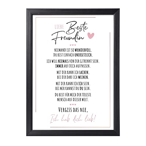 Definition Poesie Kunstdruck-Poster | Weihnachtsgeschenke Beste Freundin Geschenke | Wandbilder Wohnzimmer | Weihnachten Geschenk Beste Freundin Geburtstag Wanddeko Deko Wohnzimmer DINA A4 mit Rahmen von Fjllrven