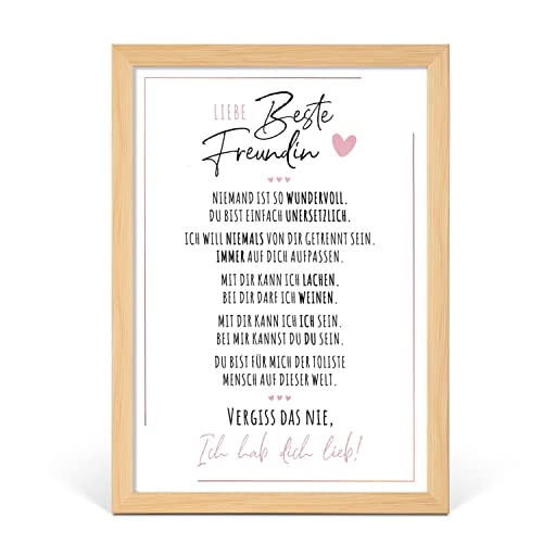 Definition Poesie Kunstdruck-Poster Weihnachtsgeschenke Beste Freundin Geschenke |Wandbilder Wohnzimmer | Weihnachten Geschenk Beste Freundin Geburtstag | Wanddeko Deko Wohnzimmer | DINA A4 mit Rahmen von Fjllrven