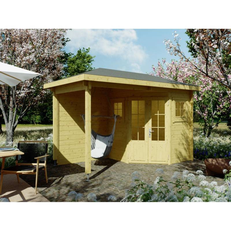 Fjordholz 5-Eck Gartenhaus Modell Evelyn 1B Kiefer Imprägniert von Fjordholz