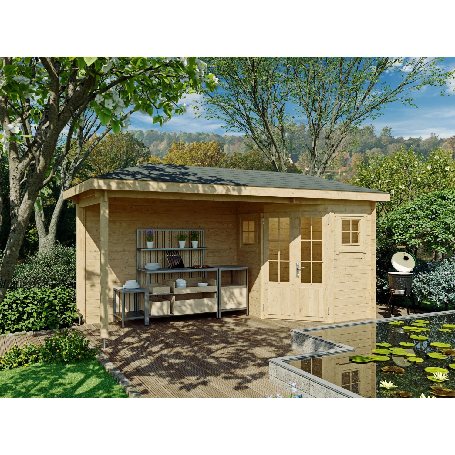 Fjordholz 5-Eck Gartenhaus Modell Evelyn 1C von Fjordholz