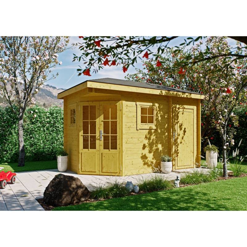 Fjordholz 5-Eck Gartenhaus Modell Evelyn 1D Kiefer Imprägniert von Fjordholz