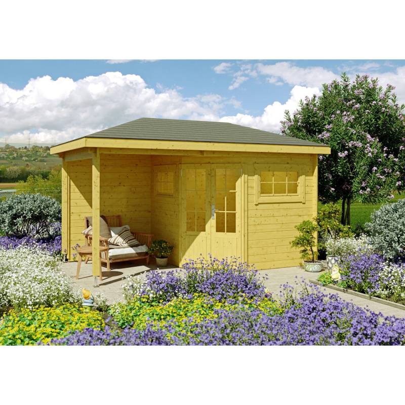 Fjordholz 5-Eck Gartenhaus Modell Evelyn 2B Kiefer Imprägniert von Fjordholz