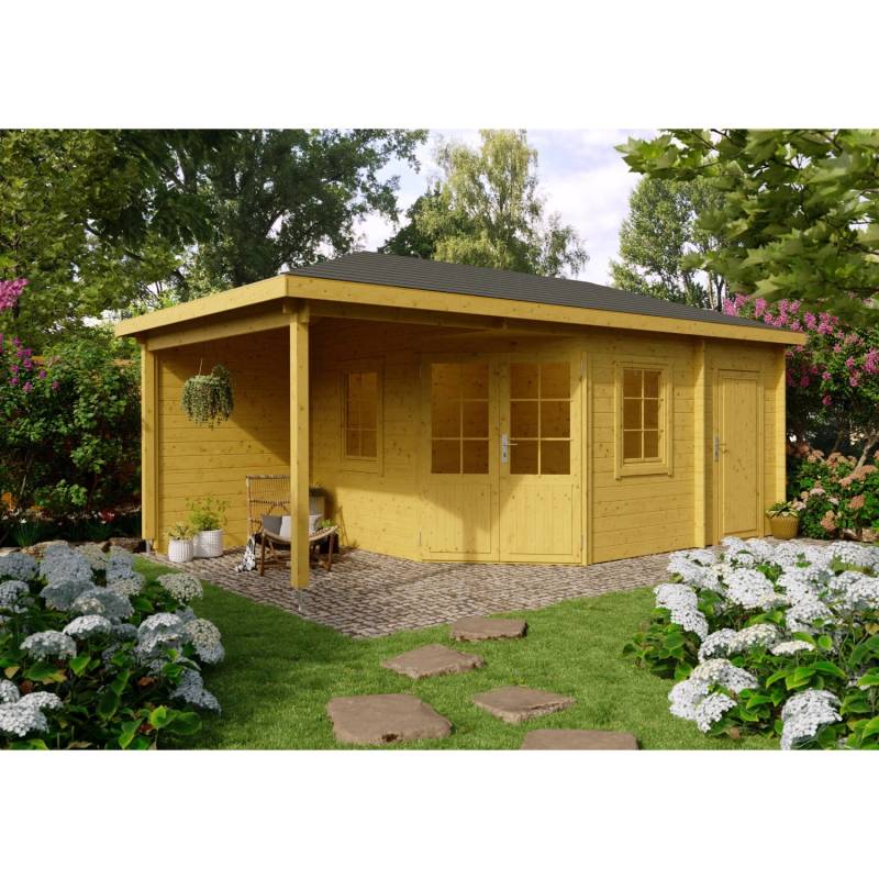 Fjordholz 5-Eck Gartenhaus Modell Evelyn 3E Kiefer Imprägniert von Fjordholz