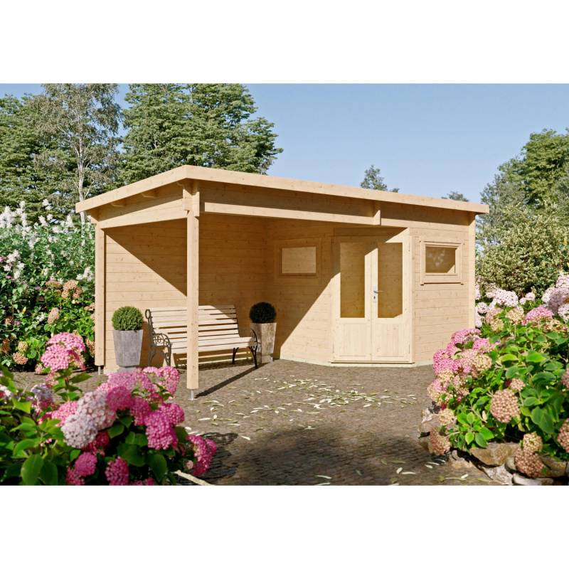 Fjordholz 5-Eck Gartenhaus Modell Leva 2C Farblos Imprägniert von Fjordholz