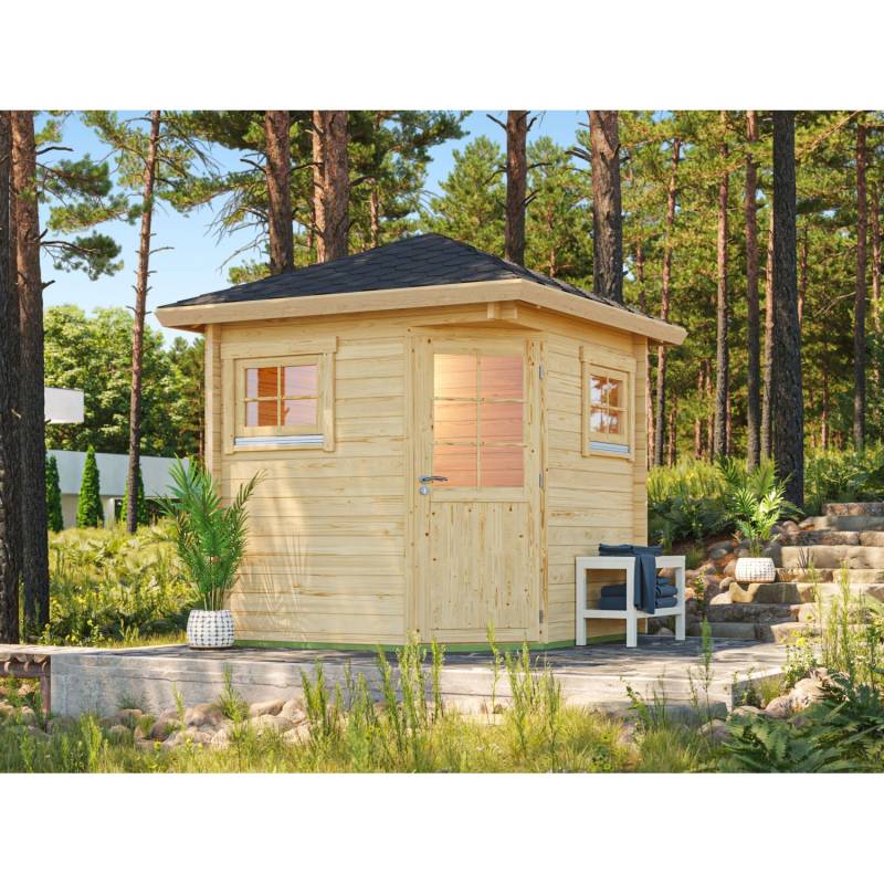 Fjordholz 5-Eck Saunahaus Modell Mari 44 A Naturbelassen Fjordholz 5-Eck Saunahaus Modell Mari 44 A Naturbelassen von Fjordholz