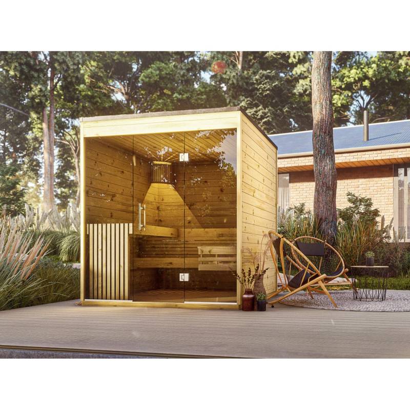 Fjordholz Design Saunahaus Modell Relax Beschläge Silber Fjordholz Design Saunahaus Modell Relax Beschläge Silber von Fjordholz