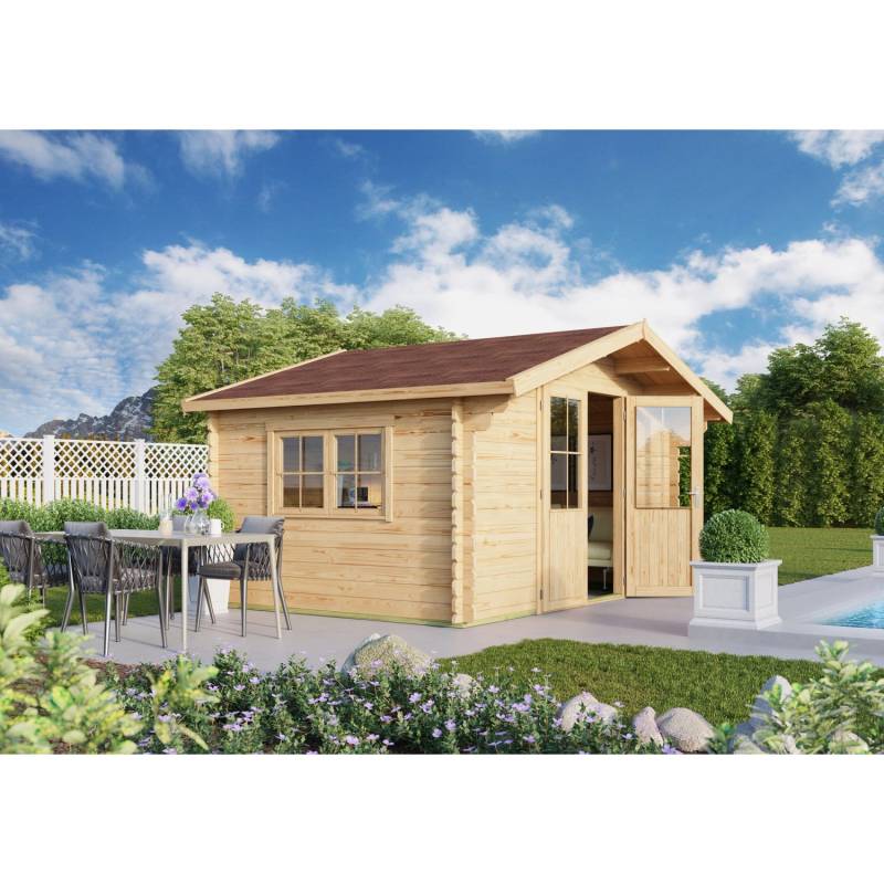 Fjordholz Gartenhaus Modell David 34 Farblos Imprägniert von Fjordholz
