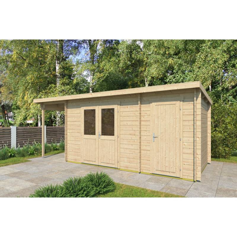Fjordholz Gartenhaus Modell Gent 28 F Farblos Imprägniert von Fjordholz