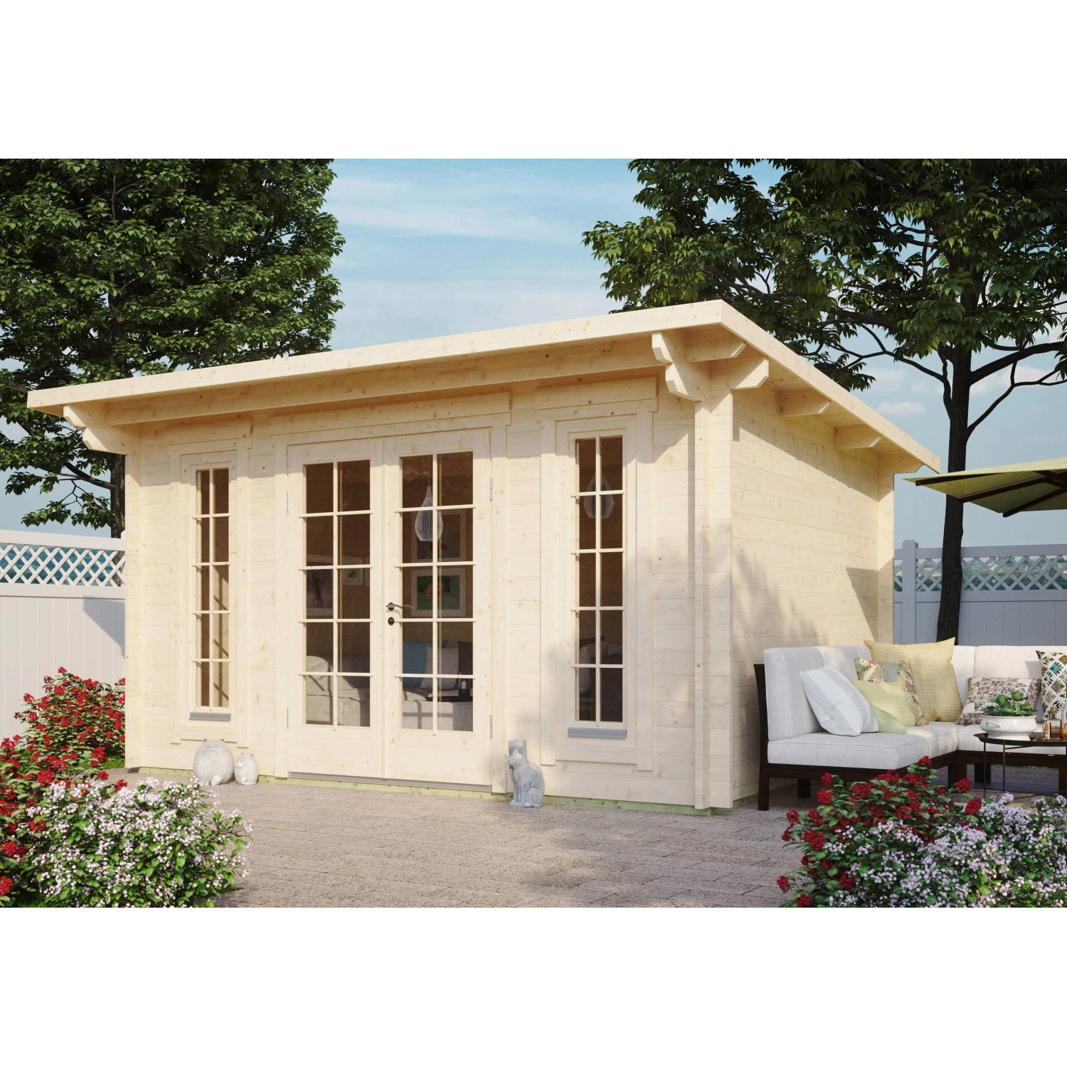 Fjordholz Gartenhaus Modell Jacob 44 B Farblos Imprägniert von Fjordholz