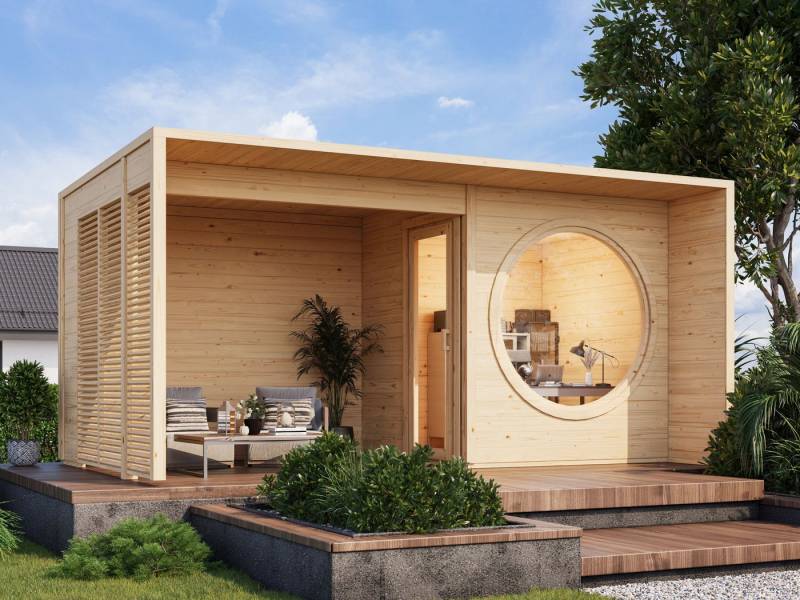 Fjordholz Gartenhaus Office Box Größe XXS +SD natur von Fjordholz
