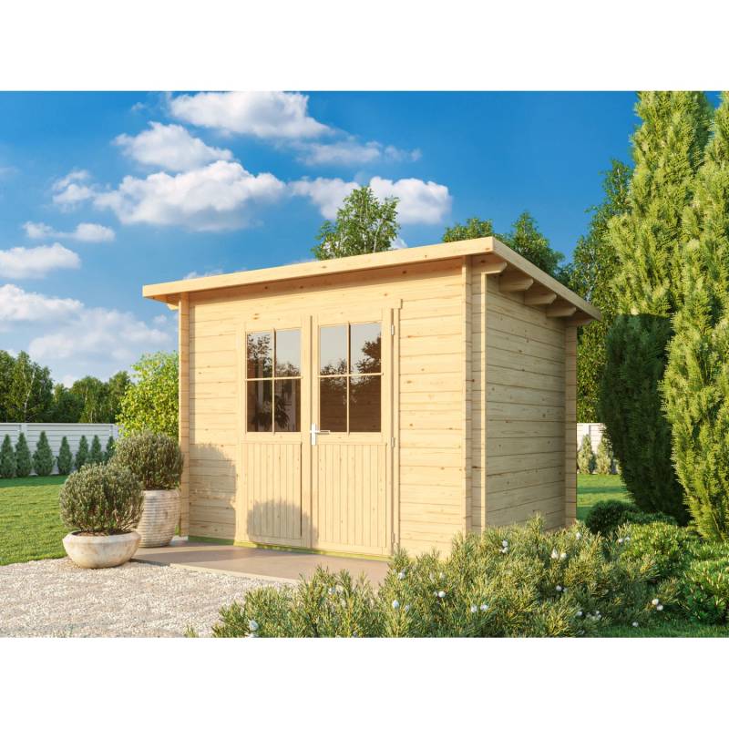 Fjordholz Pultdach Gartenhaus Modell Ezra 2D Grau Imprägniert Fjordholz Pultdach Gartenhaus Modell Ezra 2D Grau Imprägniert von Fjordholz