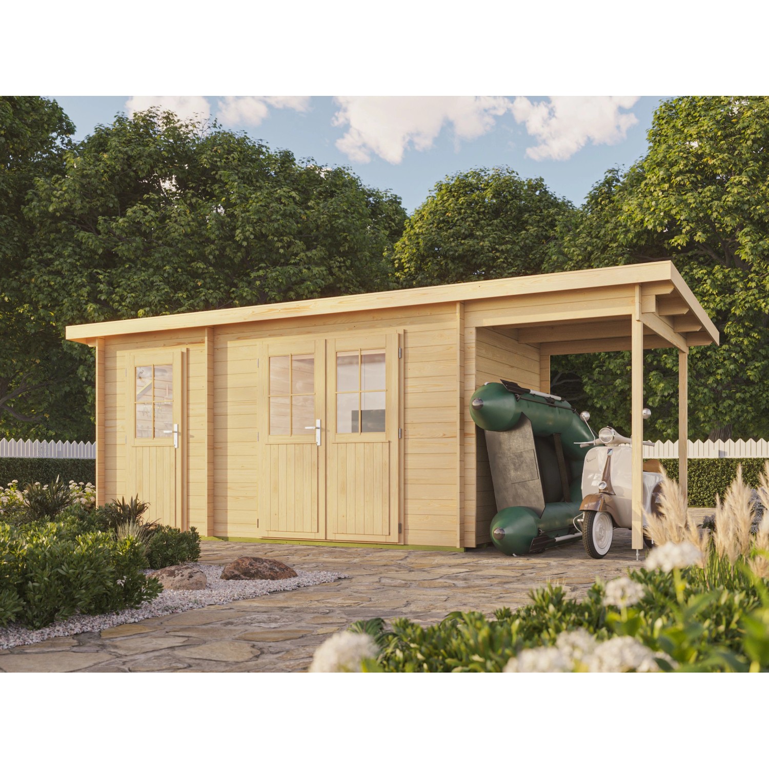 Fjordholz Pultdach Gartenhaus Modell Ezra 2I Farblos Imprägniert Fjordholz Pultdach Gartenhaus Modell Ezra 2I Farblos Imprägniert von Fjordholz