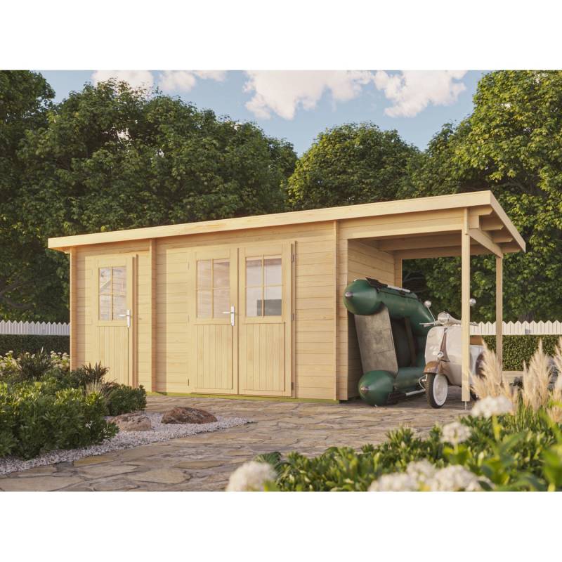 Fjordholz Pultdach Gartenhaus Modell Ezra 2I Kiefer Imprägniert von Fjordholz