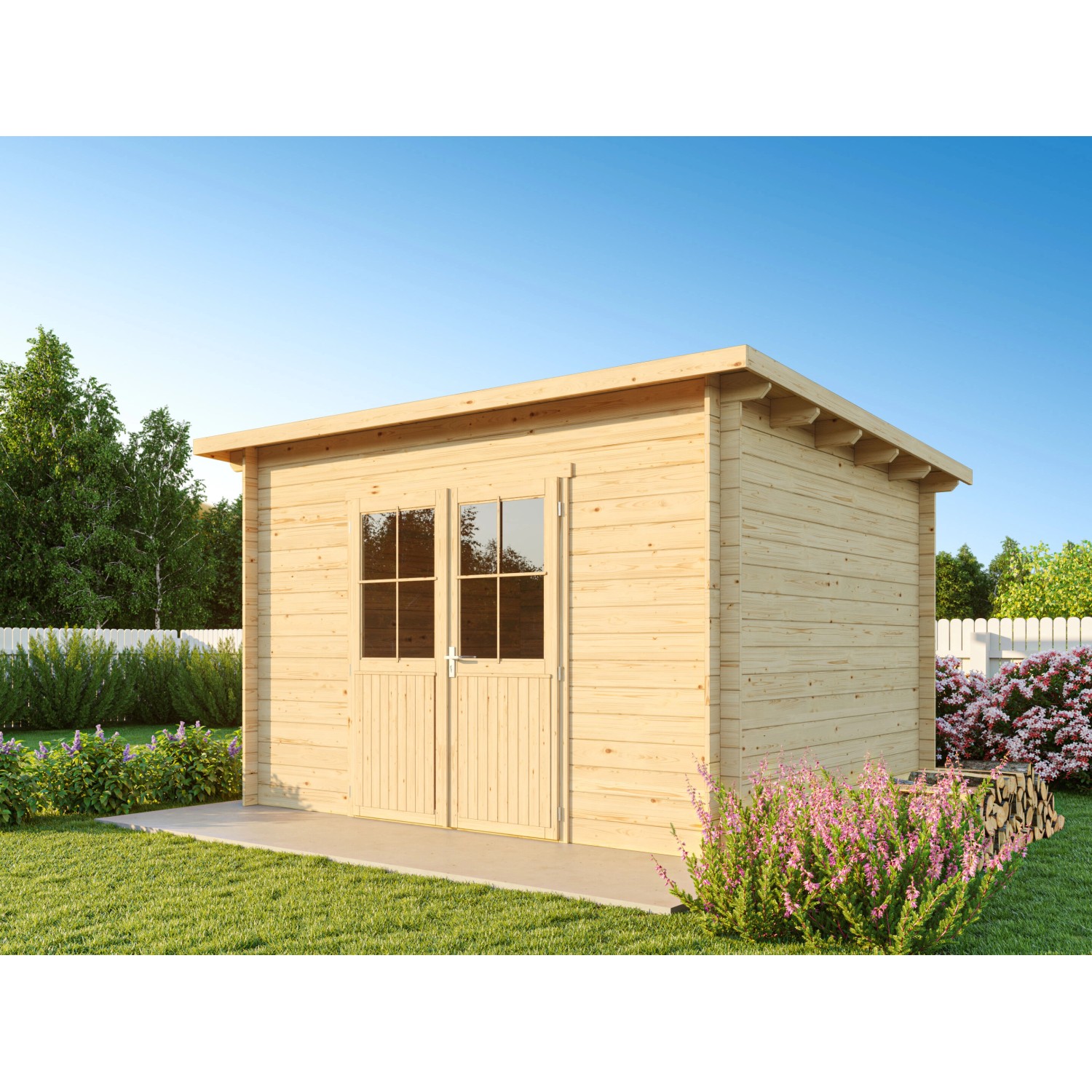 Fjordholz Pultdach Gartenhaus Modell Ezra 4D Farblos Imprägniert Fjordholz Pultdach Gartenhaus Modell Ezra 4D Farblos Imprägniert von Fjordholz