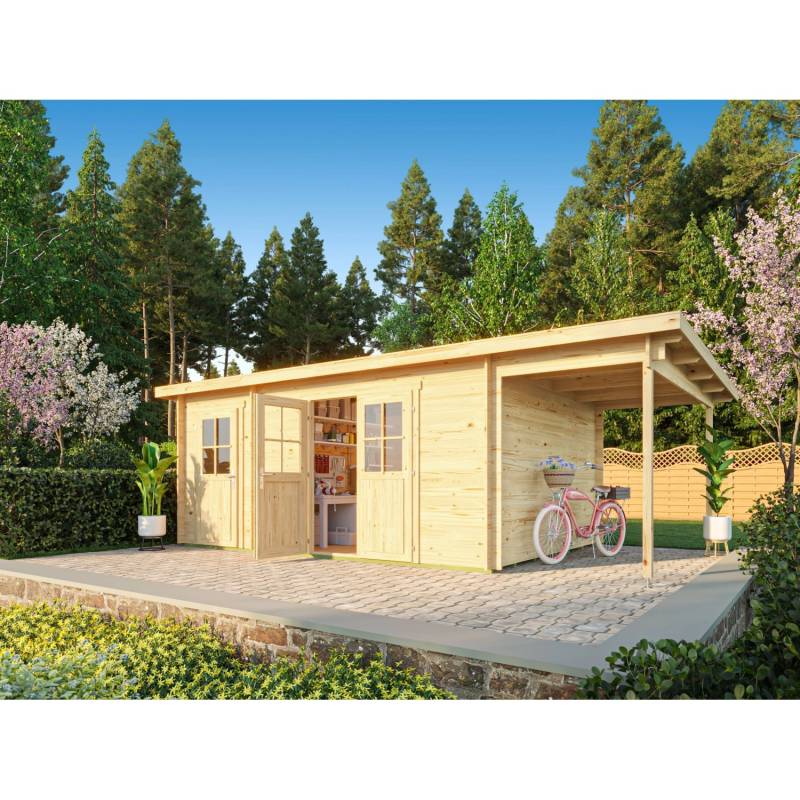 Fjordholz Pultdach Gartenhaus Modell Ezra 5I 44mm Grau Imprägniert Fjordholz Pultdach Gartenhaus Modell Ezra 5I 44mm Grau Imprägniert von Fjordholz