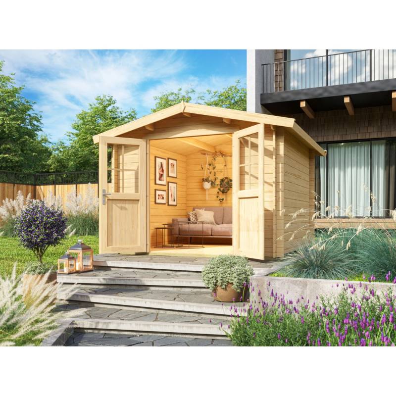 Fjordholz Satteldach Gartenhaus Modell Eliza 3D Unbehandelt Fjordholz Satteldach Gartenhaus Modell Eliza 3D Unbehandelt von Fjordholz