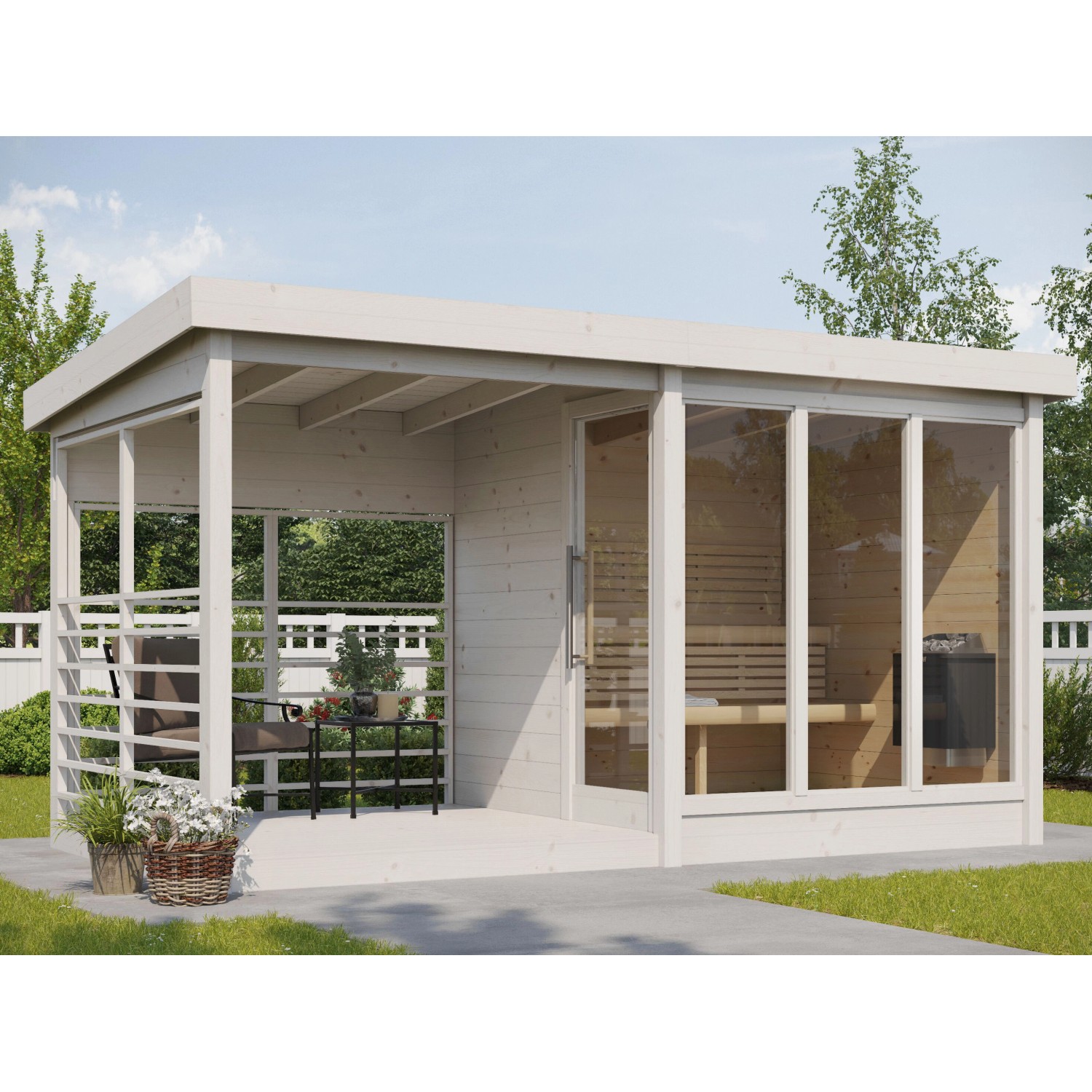 Fjordholz Saunahaus Modell Anita mit Terrasse Fjordholz Saunahaus Modell Anita mit Terrasse von Fjordholz