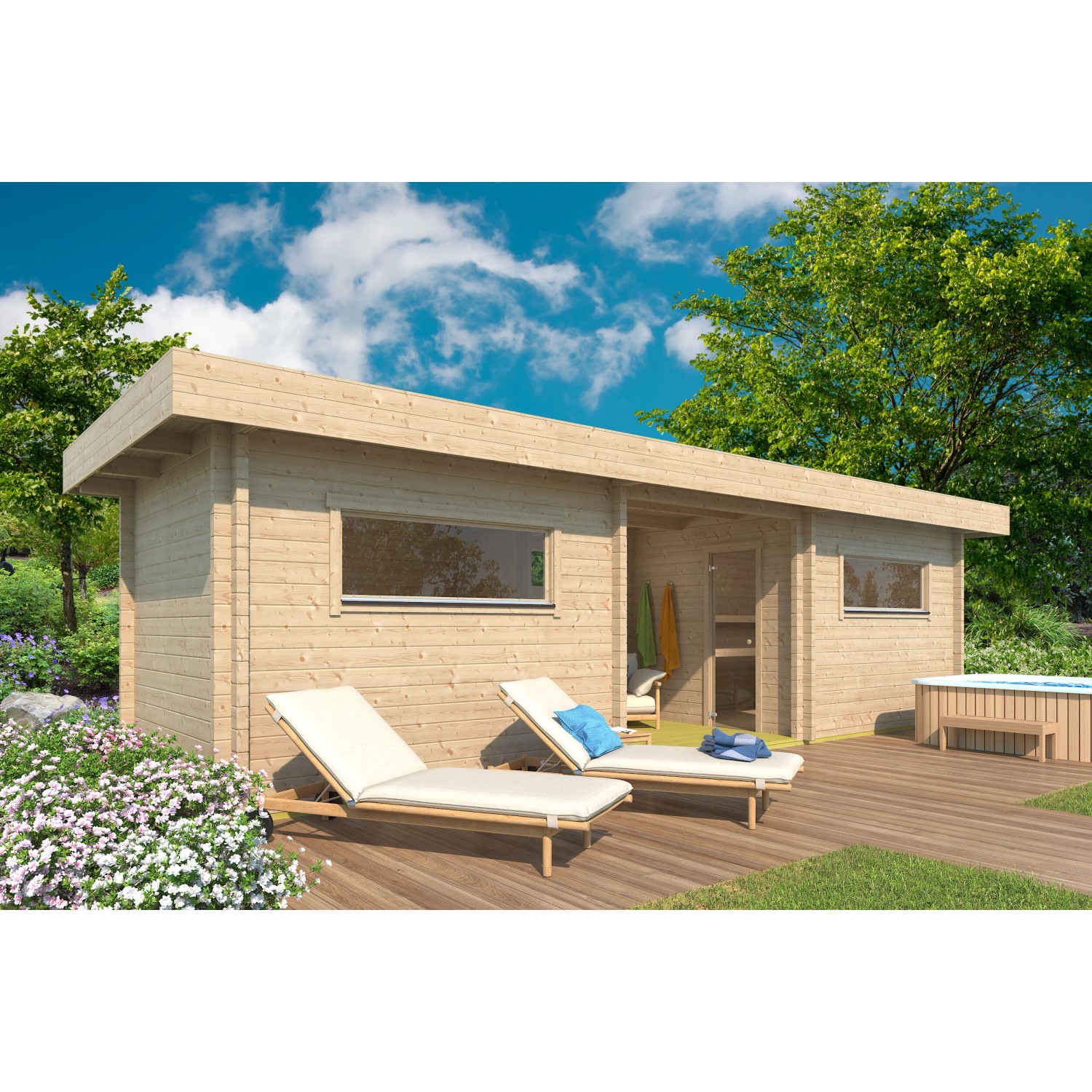 Fjordholz Saunahaus Modell Baden 90mm Fjordholz Saunahaus Modell Baden 90mm von Fjordholz