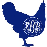 Huhn Silhouette Vinyl Aufkleber, Personalisierte Monogramm Ersten Tassen Yeti Tumblers Autos Lkw-Laptops - Hahn Geschenk von FlaDecals