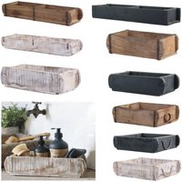 Alte Ziegelform Backsteinform Holz Kiste Box Ablage Geschenkidee Landhaus Shabby Altholz Holzkiste Upcycling Geschenk Ziegelsteinform von FlaemingAntik