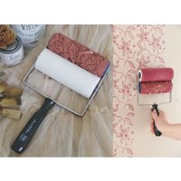 Farbrolle Vintage Paint Farbroller Lackwalze Malerrolle Deko Blumen Muster Wand Dekor Malerei Pattern Applicator Gemustert Wandapplikator von FlaemingAntik