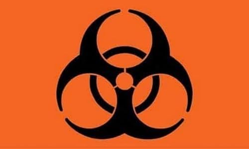 Biohazard-Flagge, 150 x 90 cm, 100 % Polyester, mit Ösen, Warnschild FlagSuperstore von FlagSuperstore