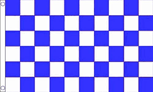 Blau-weiße karierte Flagge, 90 x 60 cm, kariert, 100 % Polyester. FlagSuperstore von FlagSuperstore