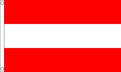 FlagSuperstore© Österreich-Flagge, klein, 90 x 60 cm, 100 % Polyester, mit Ösen, Banner von FlagSuperstore